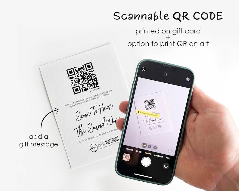 Voice Recording Memorial Gift | Loss of Mother | Voicemail Soundwave Art with QR Code image 6