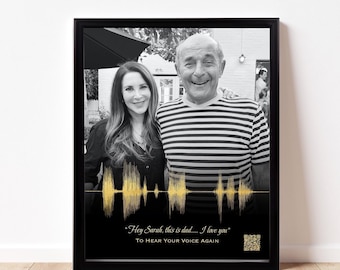 Dad Memorial Picture: Custom Voicemail Soundwave Art Sympathy Gift