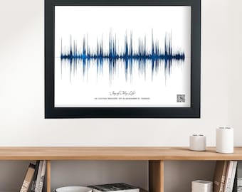 Custom Voice Cloning Memorial Gift: Soundwave Art with QR Code for Personalized Messages