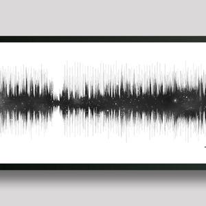 7th Anniversary Gift | Copper Anniversary Gift | Soundwave Art | Night Sky Print ONYX