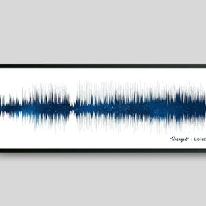 Amethyst Sound Wave Art Print: Custom Star Map, Wedding Song Gift SAPPHIRE