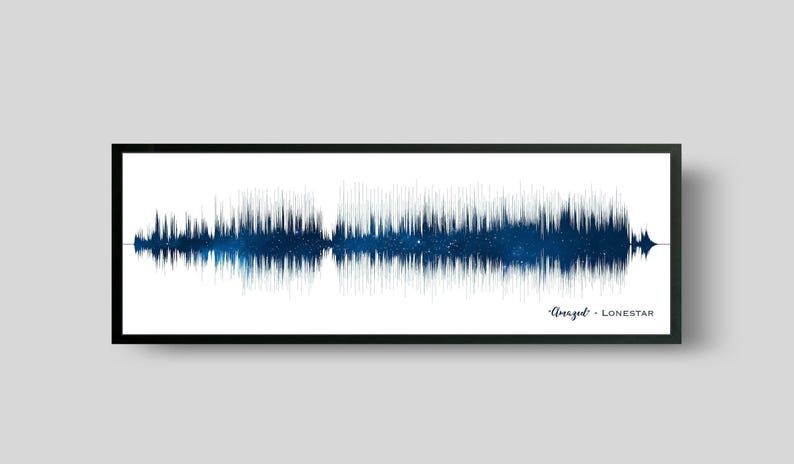 Amethyst Sound Wave Art Print: Custom Star Map, Wedding Song Gift SAPPHIRE