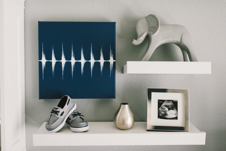 Baby Ultrasound Heartbeat Gift For Wife or Husband Soundwave Art Pregnant Wife Gift First Time Mom Gift image 1