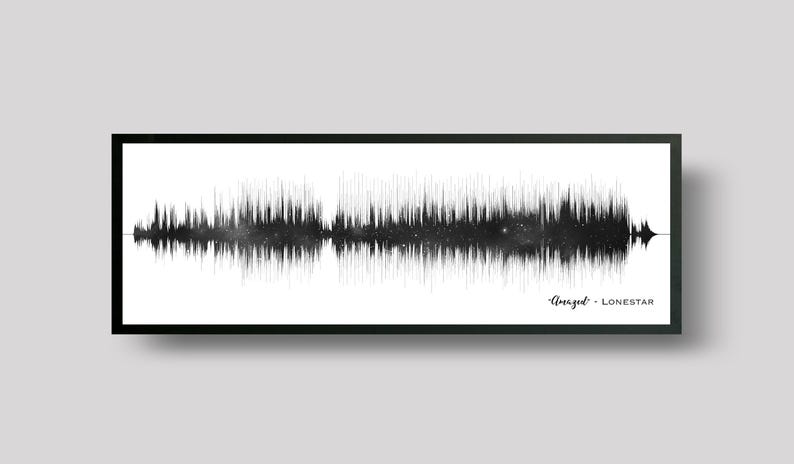 Amethyst Sound Wave Art Print: Custom Star Map, Wedding Song Gift ONYX