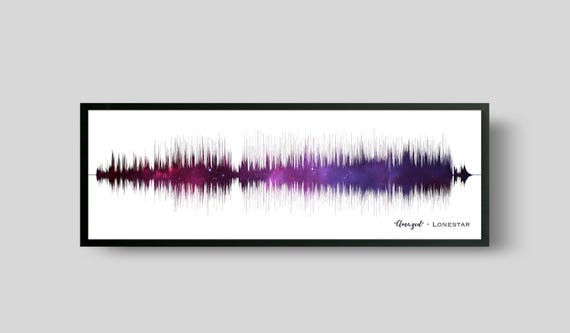 Amethyst Sound Wave Art Print: Custom Star Map, Wedding Song Gift