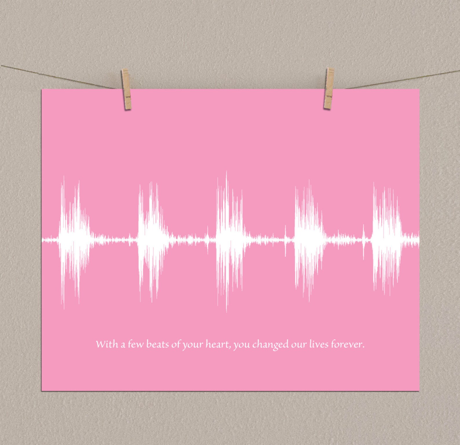 Baby Heartbeat Art Sonogram Gift Pregnancy Gift First Mothers Etsy