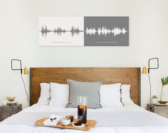 Wedding Vows Cotton Anniversary Gift for Her, Sound Wave Art, 2nd Anniversary Wedding Gift, Wedding Vow Art, Canvas Anniversary Gift for Him
