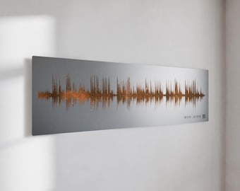 Personalized 25th Anniversary Bronze Night Sky & Silver Metal Wedding Song Soundwave Art