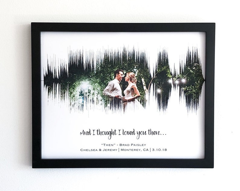 1 Year Anniversary Gift for Husband Soundwave Art QR Code Picture First Dance Song Wedding Song 