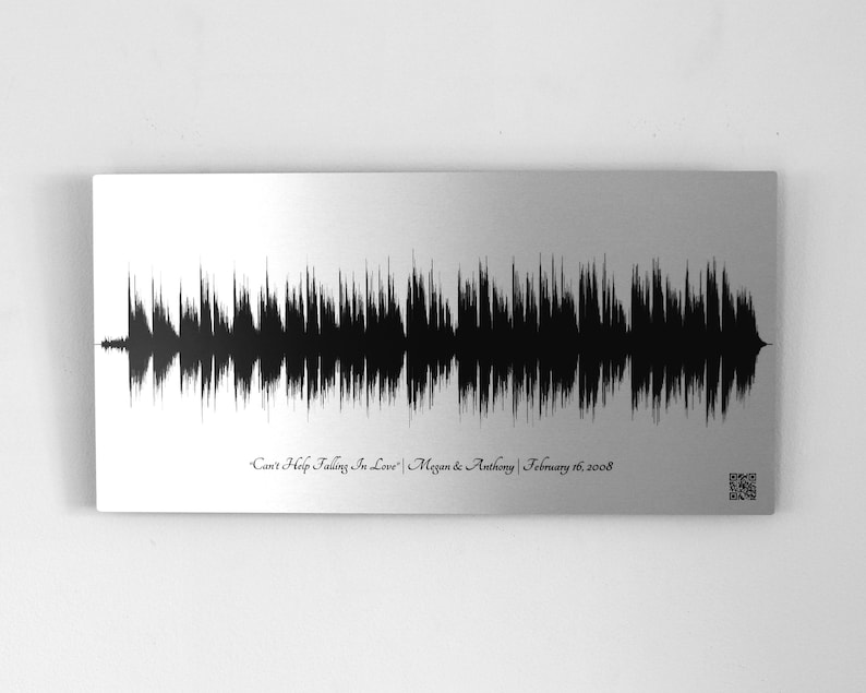 10 Year Anniversary Gift for Him Sound Wave Art Tin Anniversary 10th Anniversary Gifts for Men image 1