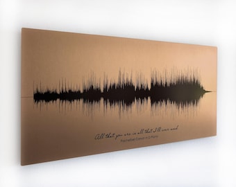 Regalos de bronce para el 19.º aniversario para hombres / Arte de ondas sonoras en metal