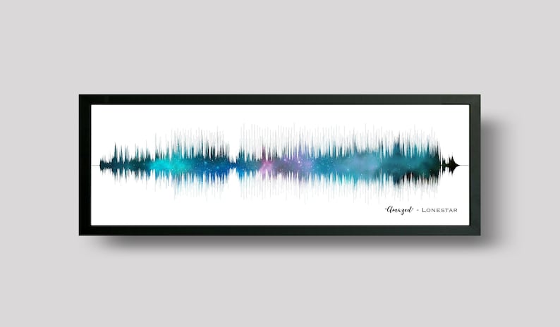 7th Anniversary Gift | Copper Anniversary Gift | Soundwave Art | Night Sky Print IRIDESCENT