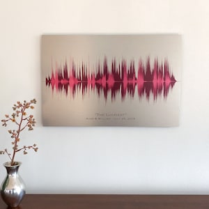 10 Year Anniversary Gift for Her Tin Anniversary Gift for Wife Wedding Song Soundwave Art image 2