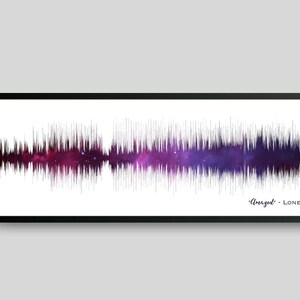 7th Anniversary Gift | Copper Anniversary Gift | Soundwave Art | Night Sky Print AMETHYST