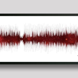 7th Anniversary Gift | Copper Anniversary Gift | Soundwave Art | Night Sky Print RUBY