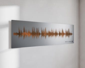 Personalizable 8th Anniversary Gift | Bronze Night Sky Gift | Wedding Song Soundwave Art