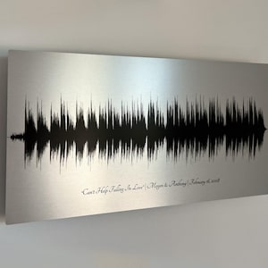 Personalized Wedding Song Sound Wave Art: Brushed Aluminum Metal Print