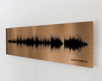 Regalo de 19º aniversario / Regalo de aniversario de bronce / Arte de ondas sonoras musicales / Regalo para esposa/esposo
