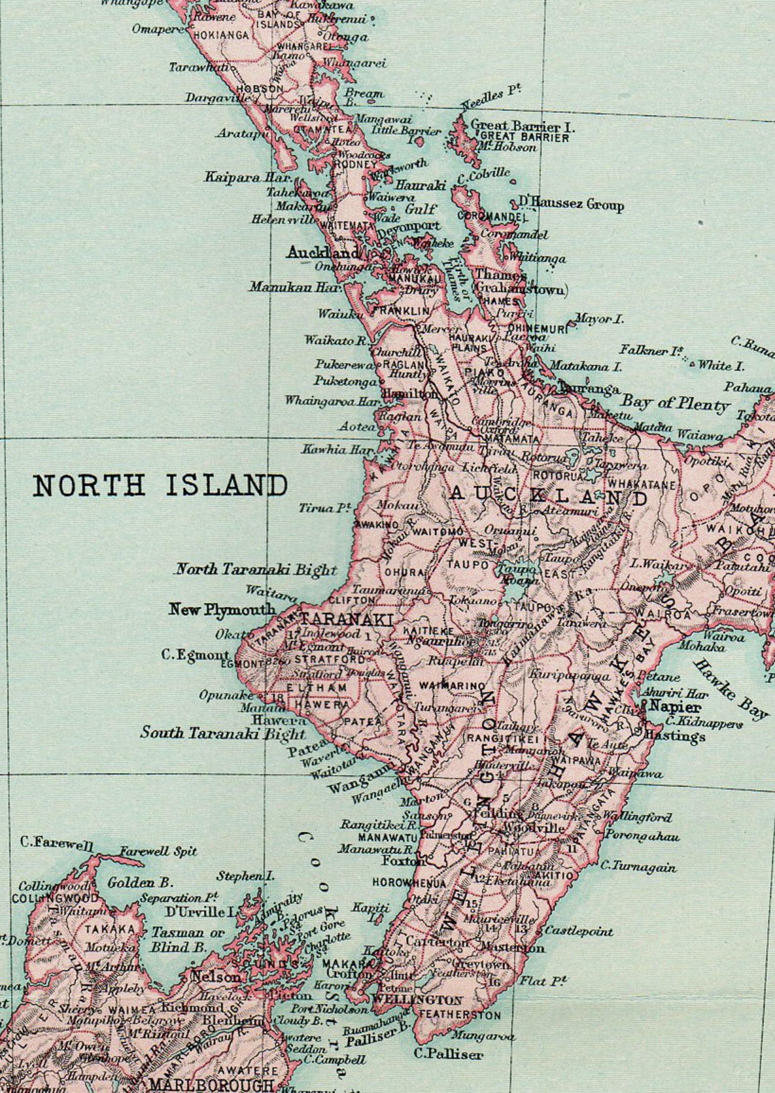 Large Map of New Zealand 1924 Atlas Antique Map NZ Map Map | Etsy