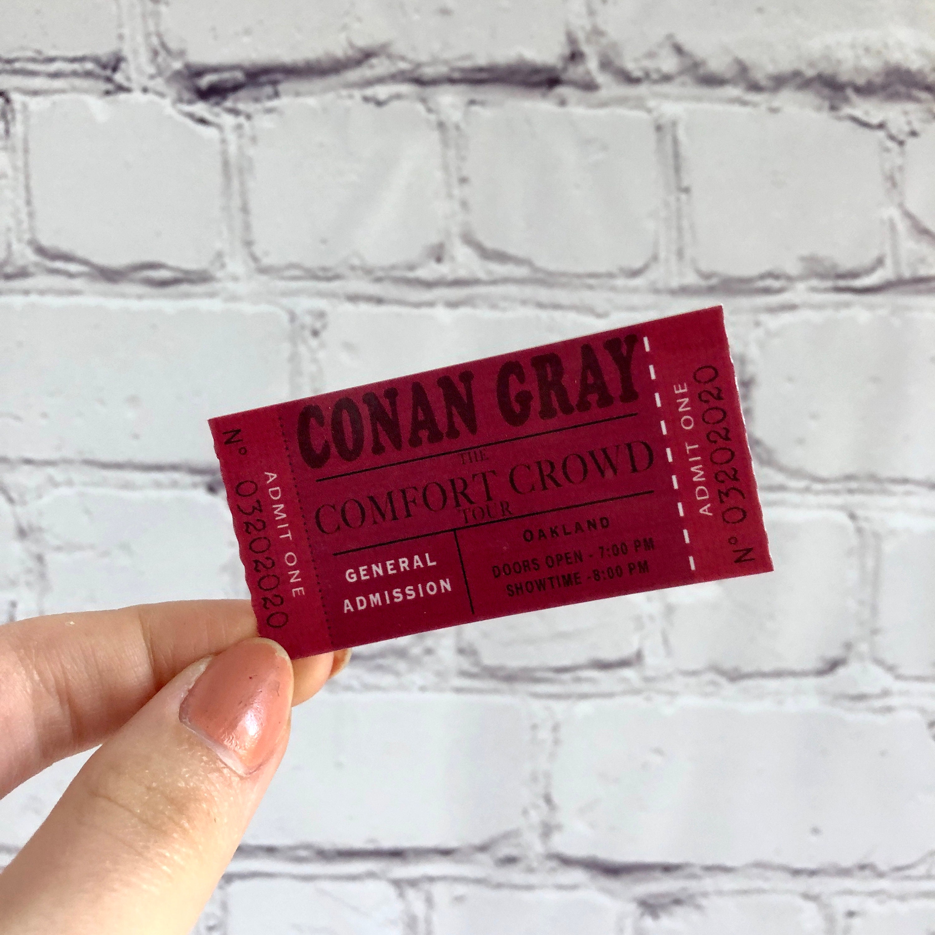 Conan Gray The Comfort Crowd Tour Ticket Inspired Vinyl Etsy