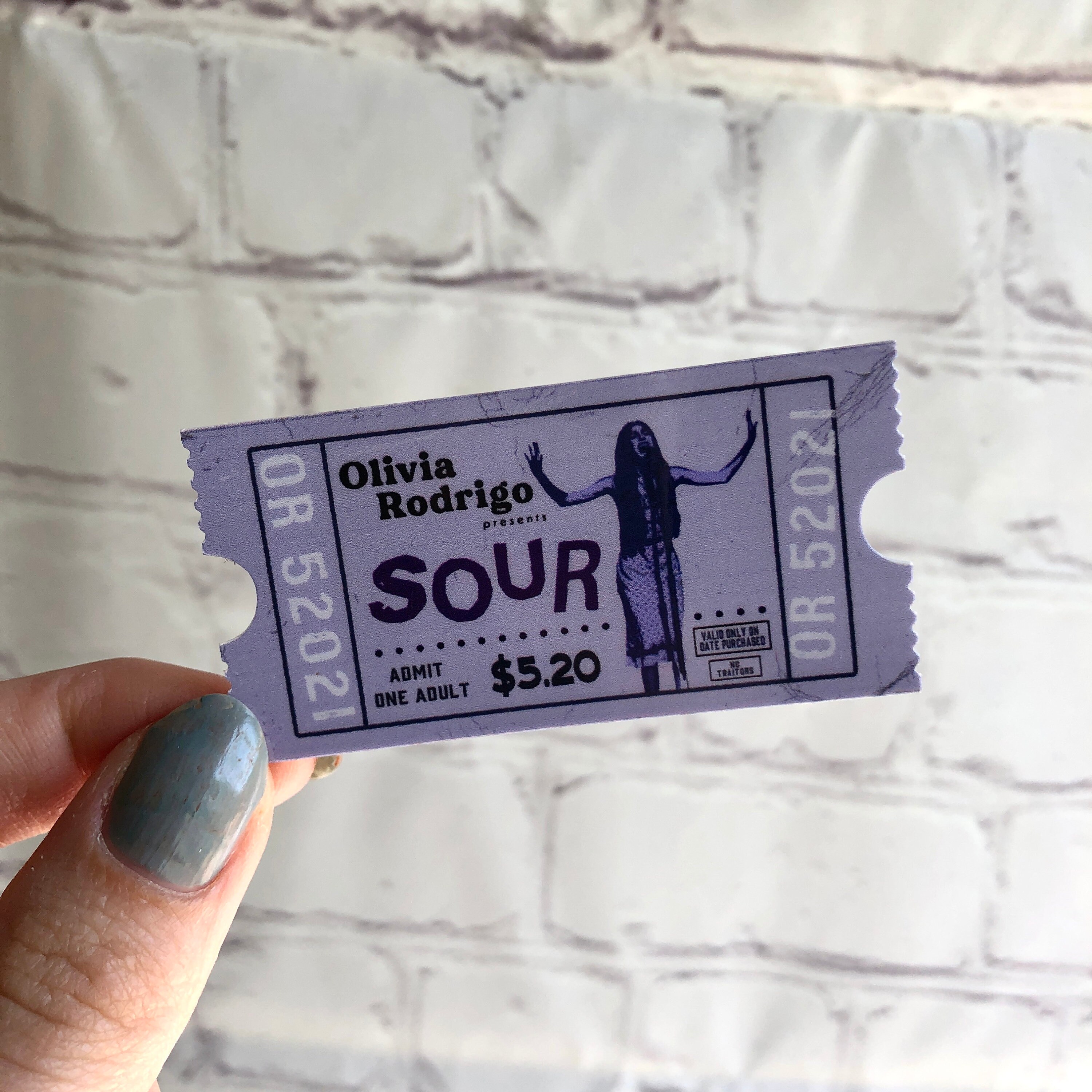 Sour Movie Inspired Vintage Ticket Stub Sticker | O|ivia Rodrigo Sour…