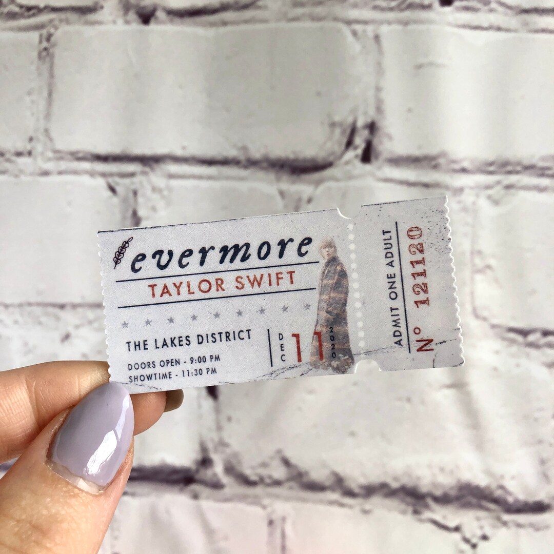 Evermore Vintage Inspired Movie Ticket Sticker Taylor Swift Etsy