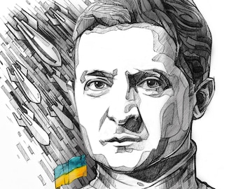 Limited Edition 50 digital files "WAR", Signed. Stand with Ukraine Instant Download. Pray for Ukraine Art. President Zelensky portrait