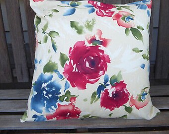 April Showers Decorative Pillow Cover18 in Square Cotton Fabric and Made by Sue