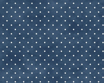 Beautiful Basics Classic Dots on Navy by Mayood Studios Cotton Fabric BTY