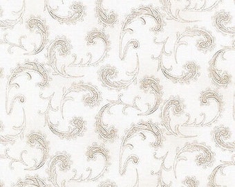 Elizabeth Natural Scroll by Debbie Beaves Cotton Fabric by Kaufman by the yard