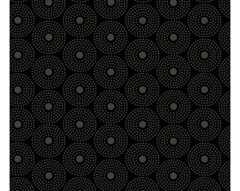 Circles~Quilting Illusions Dk.Gray on Black Cotton Fabric by Quilting Treasures