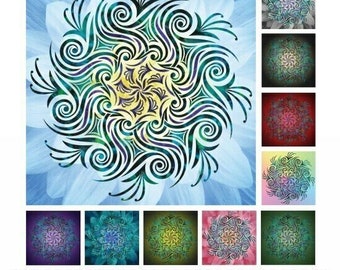 Supernova Spiral~Borealis  Applique Kit by Hoffman of CA.