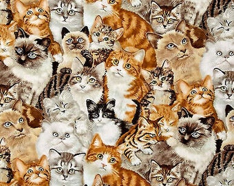 Petpourri~Cats Cotton Fabric by Elizabeth's Studio