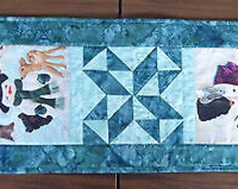 McKenna Ryan Snow Buds Table Runner Handmade and quilted Cotton Fabric
