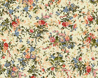 Belle Epoque Med Floral Green by Maywood Studio Cotton Fabric sold by the yard