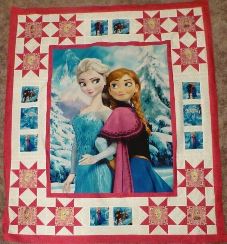 Frozen Quilt Frozen Sisters Decorative Quilt Gift Quilt Etsy