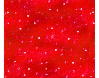 Warm Wishes Snow on Red Cotton Fabric by Quilting Treasures