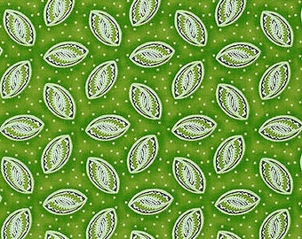 Scarlets Garden Green Leaves by Debbie Beaves Cotton Fabric  by Robert Kaufman