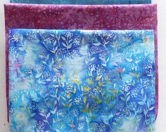 Batik Blues and Dark Pink 3 Yard Bundle Cotton by Sue's Creating Cottage