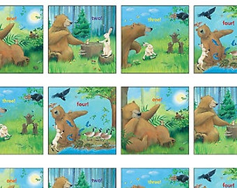 Big Bear Counts Digital Panel 23x44 inch Cotton Fabric by Elizabeths Studio