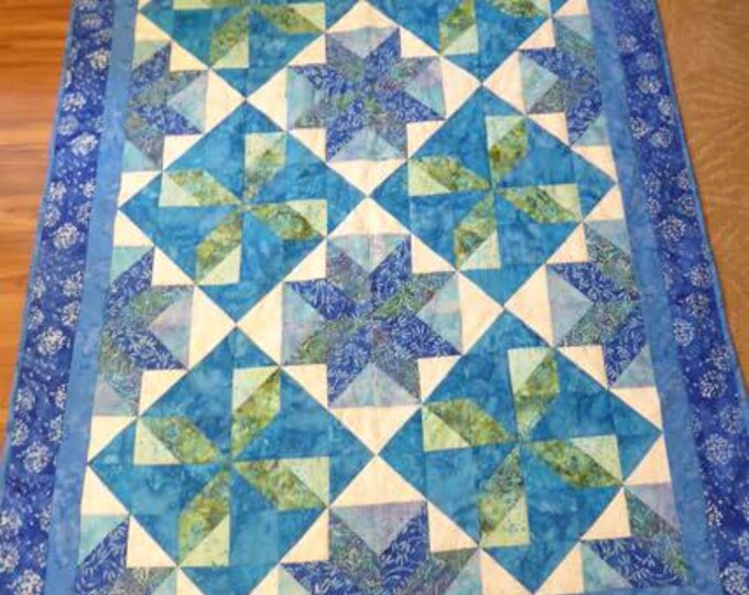 Blue Handloom cotton_Hand Batik stripes and buti motif
