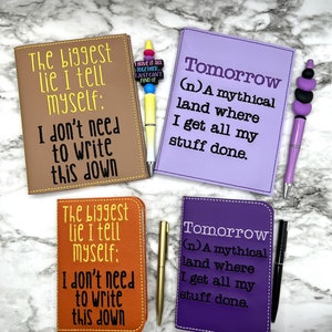 Funny Saying Notebook Cover: ITH Embroidered Journal with Pen