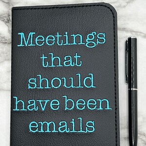 Embroidered A6 Notebook Cover with Pen: Pocket Journal