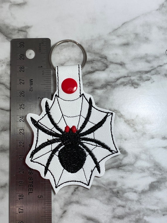 Spiders Web Snap Tab Halloween Key Chain Key Fob Snap Tab 