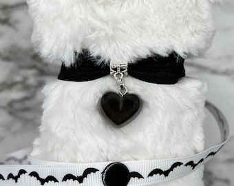 Halloween Hearts Stuffed Animal Collar & Matching Leash, Stuffed Animal Necklace, Pretend Play, Dress Up Play