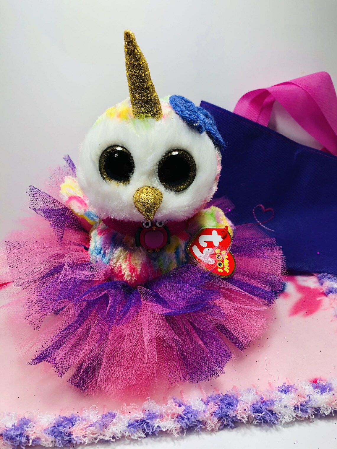 Enchanted Owl Beanie Boo Removable Collar Crochet Edge | Etsy