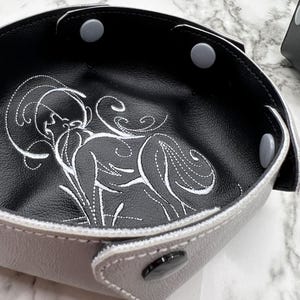 Embroidered Vinyl Snap Tray: Inky Doodle Animal Catch-All Bowl