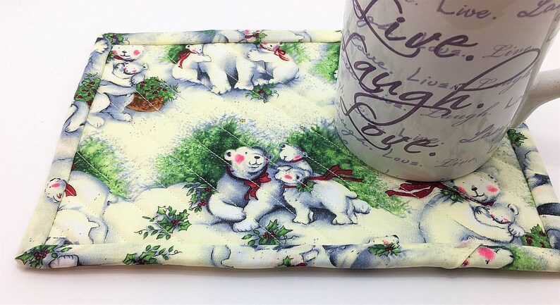 Momma Bear Design Mug Rug Placemat Table Mat Large Coaster Mona/'s Sewing Treasures 9.5x6.5