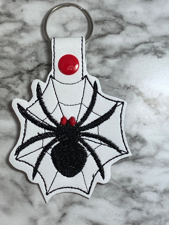 Spiders Web Snap Tab Halloween Key Chain Key Fob Snap Tab 