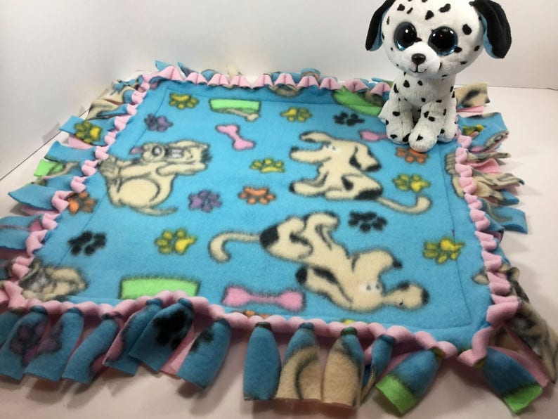 Animal Print Fleece Blanket Hand Tied Reversible Double Etsy
